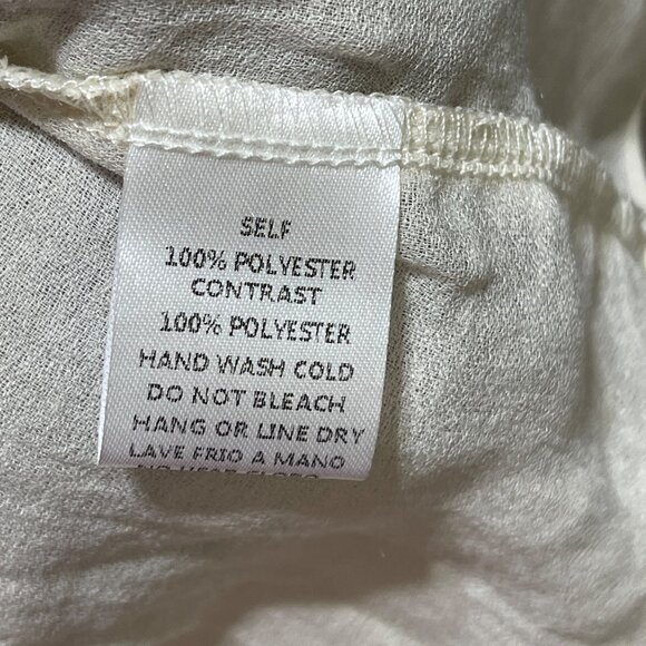 New Easel Ruffle Trim Top Blouse Taupe Cream S Small Tiered Hem - Picture 5 of 6